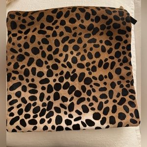 Clare V leopard hide zipper clutch